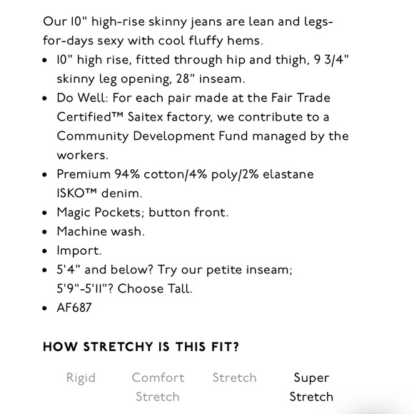 Madewell 10" High-Rise Skinny Jeans in Mackey Wash: Button-Front Edition sz 32 - Picture 5 of 6